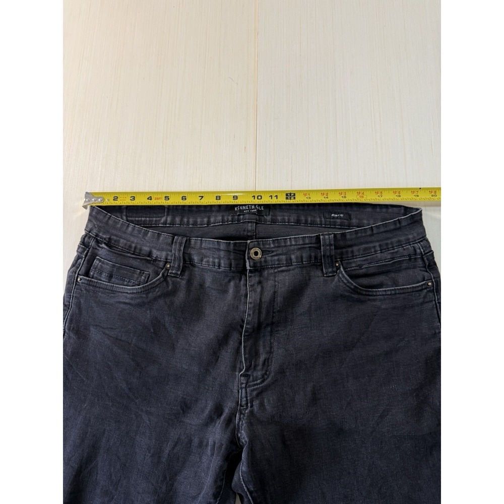Kenneth Cole Men's Straight Leg Jeans Black Denim 5-Pocket Button Zip - Picture 6 of 9